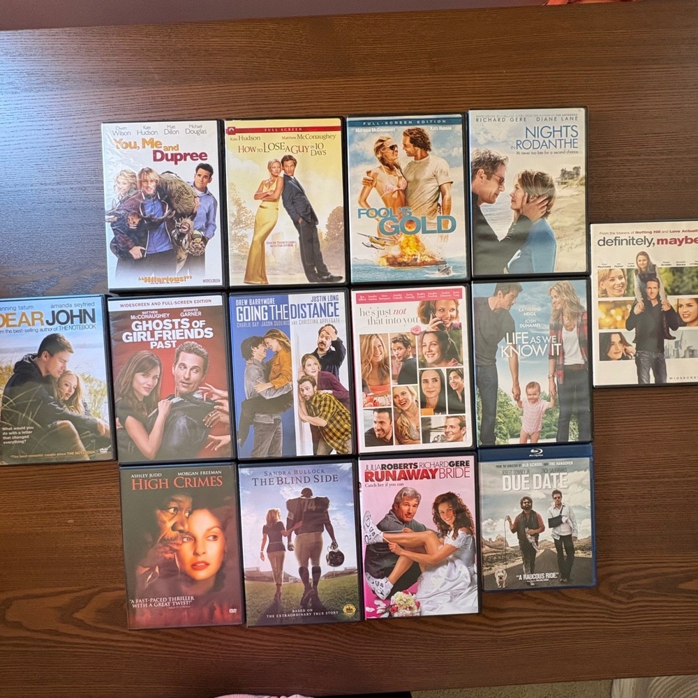 Lot of 13 DVD‎ Blu-ray Movie Bundle RomCom Drama Bullock Julia Roberts
